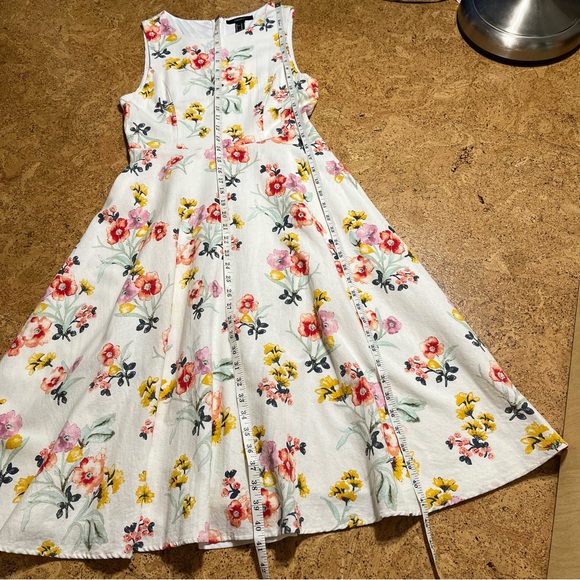 Forever 21 Linen Blend Floral Sleeveless Midi Dress Sz M - Picture 13 of 14